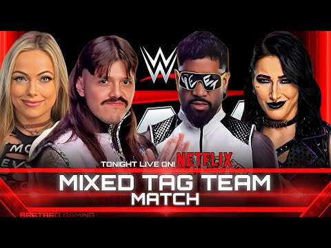 WWE 2K24 | Dominik Mysterio & Liv Morgan VS Jey Uso & Rhea Ripley - Mixed Tag Team Match | Raw