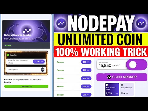 Nodeoay Unlimited Coin Trick | Nodepay Airdrop Unlimited Referral Trick | Nodepay Airdrop Script