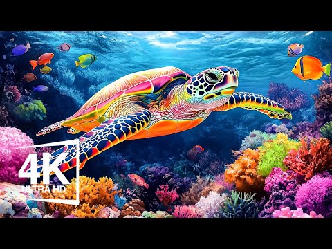 Aquarium 4K VIDEO(ULTRA HD) - Amazing Beautiful Coral Reef Fish - Sleep Relaxing Meditation Music #8