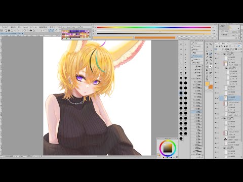 無言で作業垂れ流し【お絵かき/尾丸ポルカ】