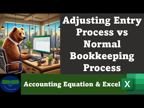 Adjusting Entry Process vs Normal Bookkeeping Process 1 Accounting Equation - Excel