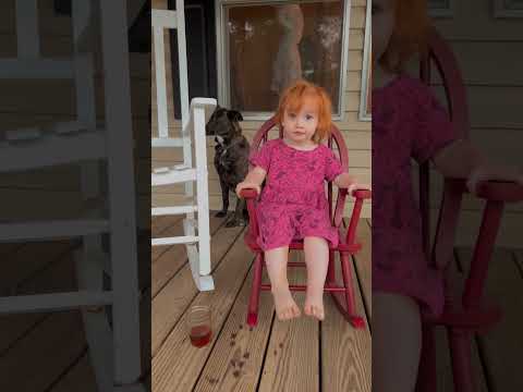 Dirty feet, messy hair but happy baby rocking on the porch watching the rain come through 🌻