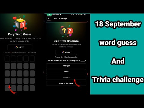 18 September blove Dapp Trivia challenge and word guess today complete | 18 Sept Trivia challenge |