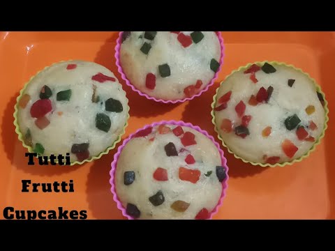 બાળકો ના મનપસંદ ટૂટી ફ્રૂટી કપકેકસ્/Tutti Frutti Cupcakes Recipe/Vanilla Tutti Frutti Cupcakes