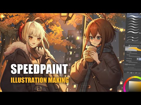 cozy christmas speedpaint ✦ drawing arknights fanart【CLIP STUDIO PAINT】