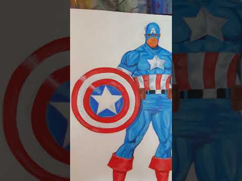 Captain America Painting #shorts #captainamerica #painting #acrylic #growyourchannel #art