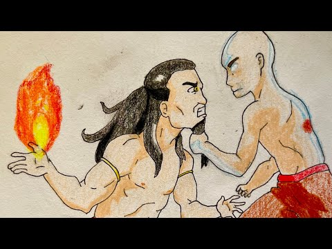 Drawing Aang vs Ozai from Avatar: The Last Airbender