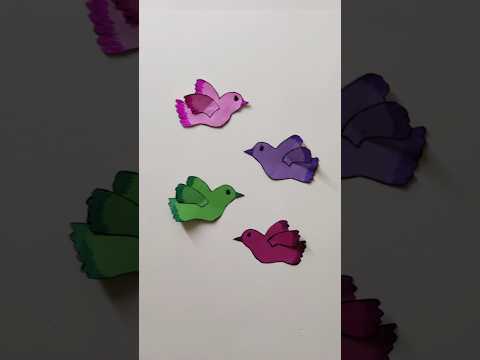 3D paper birds making tutorial #diy#walldecor#birds#shorts#3D roomdecor #crafts#papercraft