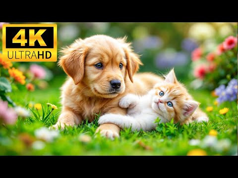 Cute Baby Animals & Peaceful Music | 4K Ultra HD Nature Scenes for Relaxation |4K Animals Relaxation