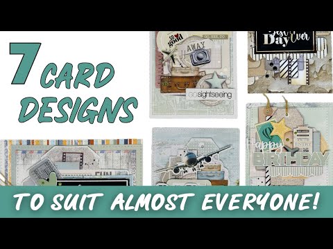 CREATE BIRTHDAY & BON VOYAGE GREETING CARDS using travel themed papers | card making tutorial 2024