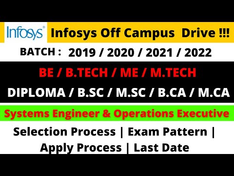 Infosys Off Campus Drive | Batch : 2019 | 2020 | 2021 | 2022 | System Engineer & Operation Executive