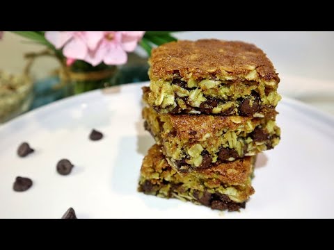 Easy Oatmeal Chocolate Chip Bars | Oatmeal Breakfast Squares