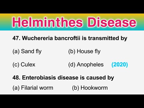 Helminthes Diseases - Human Health and Disease MCQ for NEET - NEET 2023