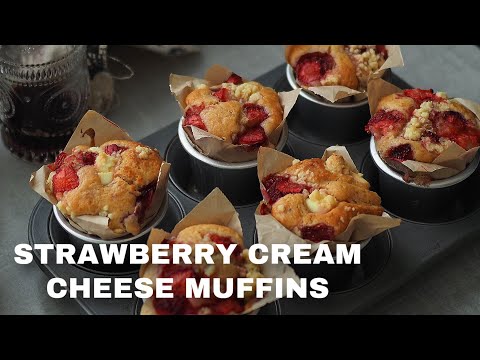 How To Make Fluffy & Soft Strawberry Cream Cheese Muffins