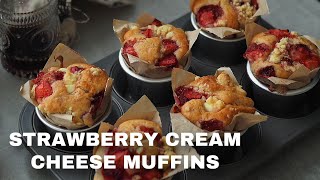 How To Make Fluffy & Soft Strawberry Cream Cheese Muffins