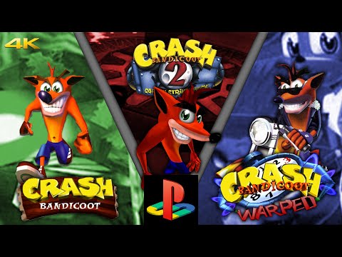 Crash Bandicoot Trilogy (PS1) - Full Game Walkthrough / Longplay [4K 60ᶠᵖˢ UHD]