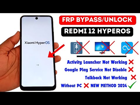 Xiaomi Redmi 12 HyperOS Frp Bypass Google Account FRP Lock Remove | Redmi Note 12 FRP Unlock 2024