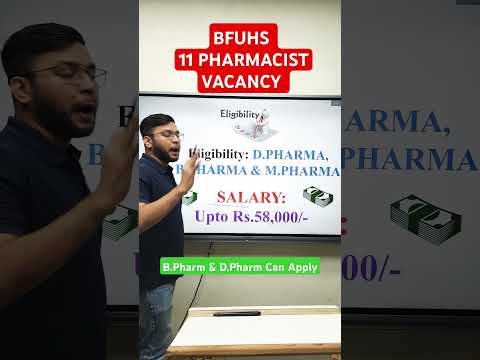 11 Permanent Pharmacist Vacancy #pharmacy #pharmacyindia #gpat2024 #bfuhsrecruitment