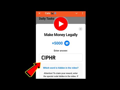 Make Money Legally Cats Code | Make Money Legally cats video code today