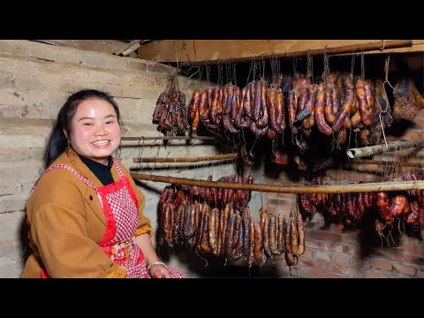 梅子家杀完年猪，做腊肉，腊香肠，腊排骨，腊肥肠【梅子美食】