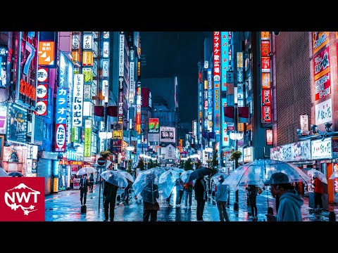 Tokyo Shinjuku, Night Walk In The Cold Autumn Rain 4K