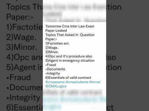 again cma inter paper 6 viral before exam ||why || new paper will realised