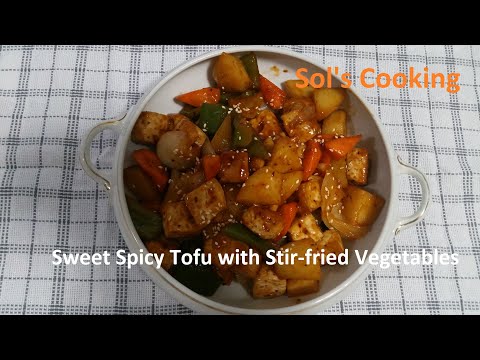 SWEET SPICY TOFU WITH STIR FRIED VEGETABLES || HOW TO MAKE A TASTY BUDGET MEAL EASY RECIPE