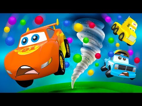 Little City Cars Heroes and Huge Color Ball Tornado - part 1