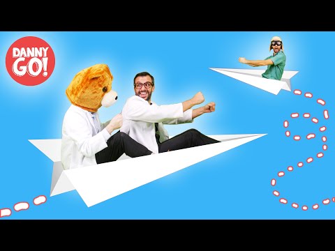 Fly in a Paper Airplane | Pap Pap & Bearhead | Kids Show | Danny Go!