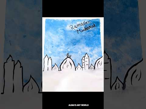 Ramadan Mubarak 🌜| Easy Ramadan Drawing #shorts #youtubeshorts #ramadan