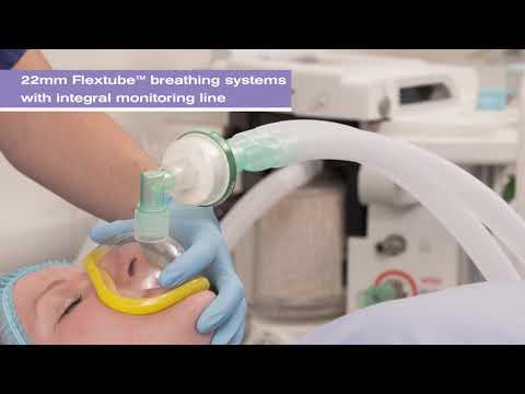 22mm Flextube™ breathing system supplied with integral monitoring line from Intersurgical