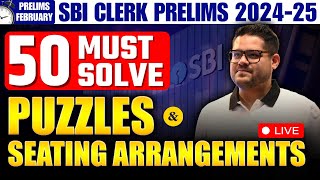 🔥 SBI Clerk Prelims 2024: 50 Must-Solve Puzzles & Seating Arrangement Questions | Banking Chronicle