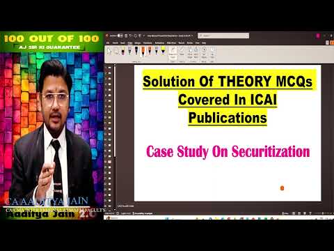 Solution of Theory MCQs Covered in ICAI Publications ! Case Study on Securitization ! CA Final AFM