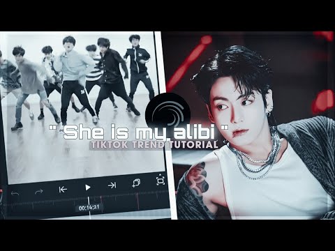 "She is my alibi " tiktok trend tutorial on alightmotion #tiktoktrend #kpopedit #fyp #bts