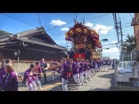 令和6年   大東市  四条地区  北條神社秋祭り  巨大なだんじりが曳行