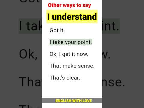 other ways to say 'I UNDERSTAND' #english #vocabulary #basicenglish #viral #learnenglish