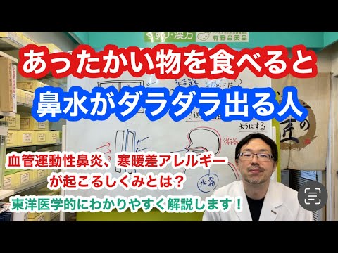 温かい物を食べると、鼻水がダラダラ出る人【東洋医学】血管運動性鼻炎、寒暖差アレルギーが起こるしくみとは？