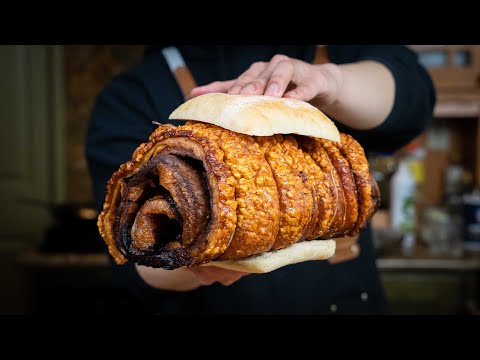 酥脆！多汁！旋风猪五花三明治！Porchetta Sandwish