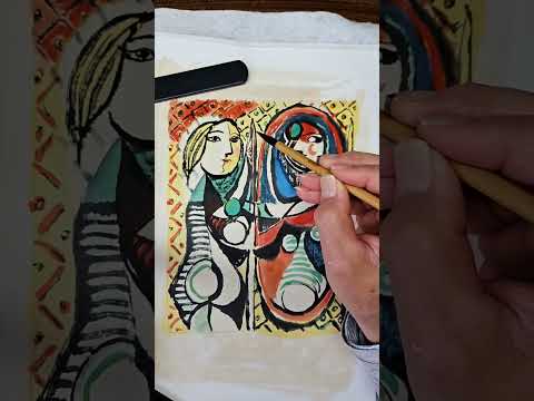 Rendering Picasso's Girl in a Mirror onto Absorbent Xuan Rice Paper