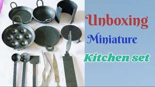 Unboxing Miniature kitchen set/Ironkitchen set #tinycookingset #miniaturecookingset#realcookingset