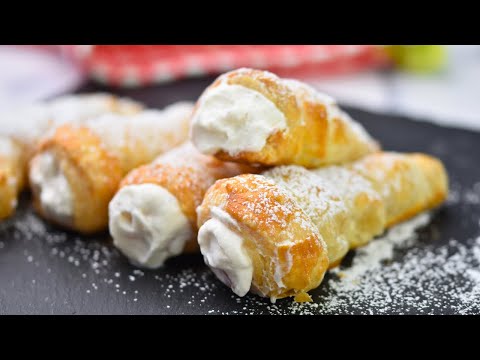 How To Make Puff Pastry Cream Horns/Rolls