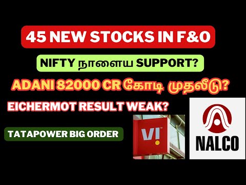 NIFTY நாளைய Support? | 45 New Stocks Added in F&O | Eichermot | Vodafone Idea | Tornt power | Nalco