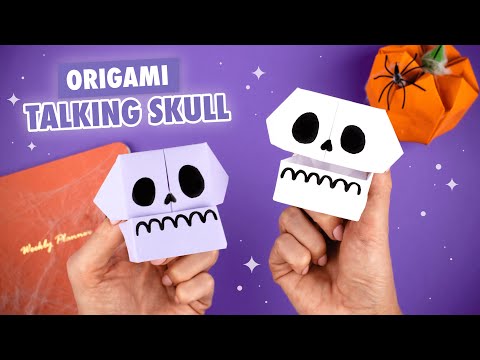 Origami Talking Paper Skull | Halloween paper crafts