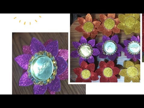 10/- కి రెండు ఫ్లవర్స్😍 Glitter Flowers🌷🌼🌺 #artandcraft#diy#flowers#glitterflower#craft