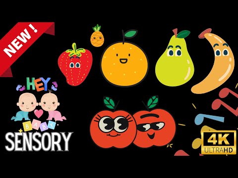 Hey BABY | Dancing Fruits for Baby's Sensory Development 4k | #sensory #music #colourful