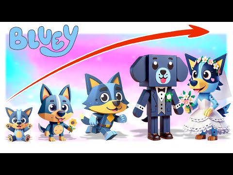 Bluey Heeler Growing Up Evolution In Papercraft Compilation | Go WOW