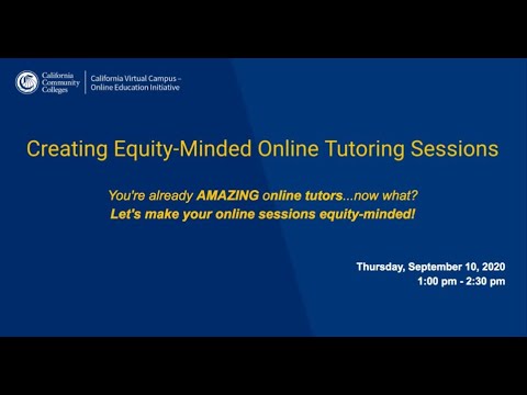 Creating Equity Minded Online Tutoring Sessions