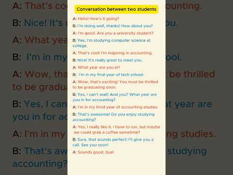 Learning english speaking conversation- Conversation between two students #Shorts