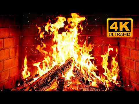 🔥 Cozy Fireplace 4K (12 HOURS). Fireplace with Crackling Fire Sounds. Fireplace Ambience