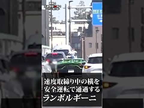 【ネズミ捕り】マナーのいいランボルギーニが警察官の横を通過！【速度取締り】